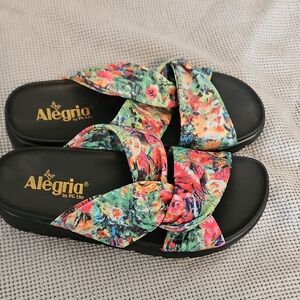 Alegria Red and Green Sandals Vibrant Summer Comfort
